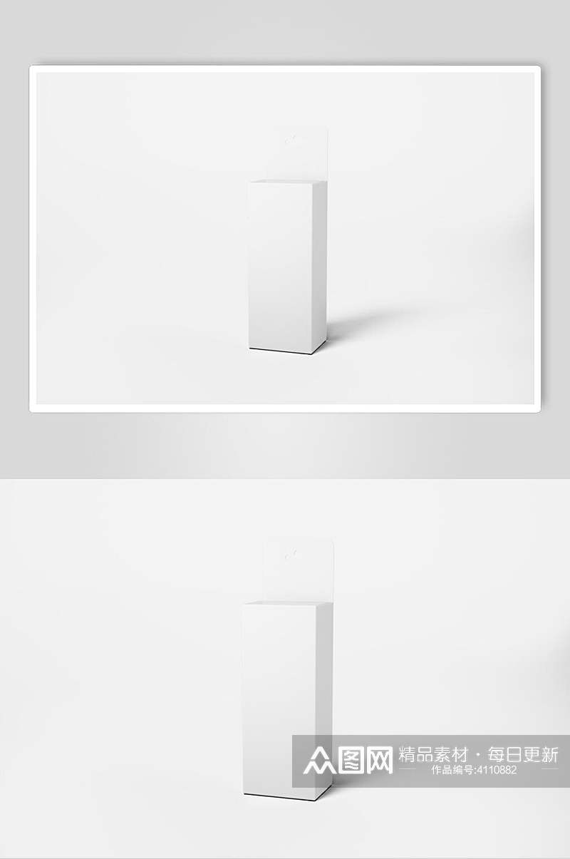 立体方形直立阴影纯白背景纸盒样机素材