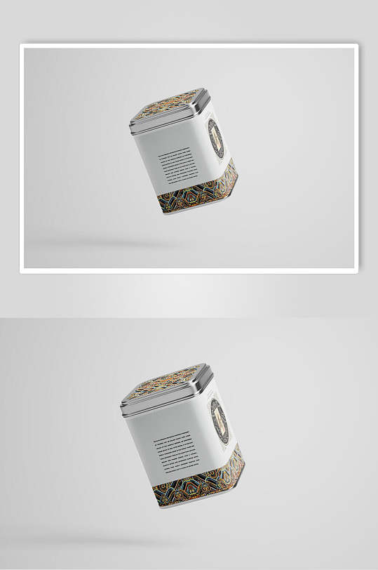 现代风茶叶铁罐包装样机