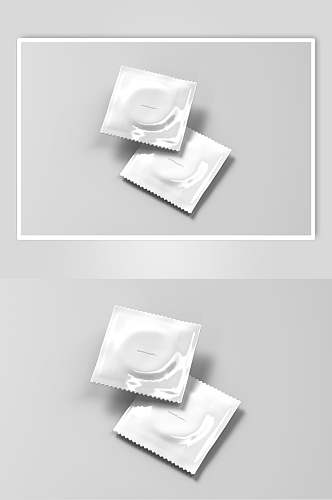 白色简约避孕套包装样机
