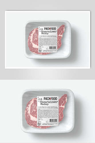 清新肉类创意大气食品包装展示样机
