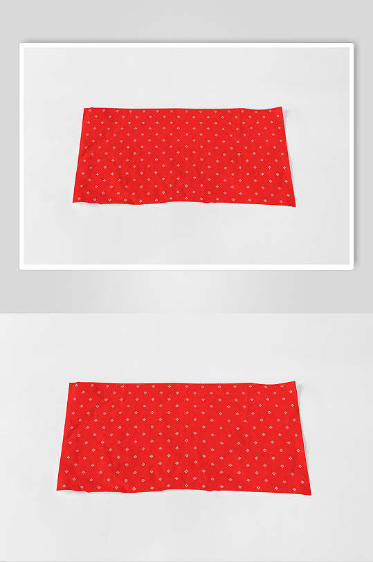 个性红色波点长方形褶皱布材质样机