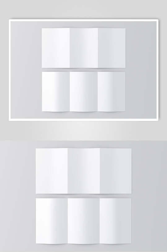 正反面三折页白底样机-众图网