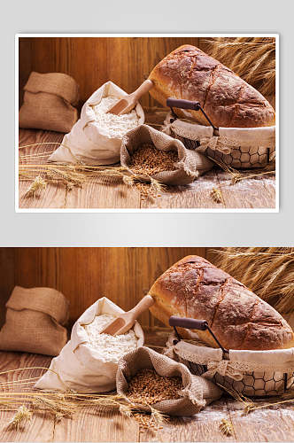 新鲜全麦面包食物图片