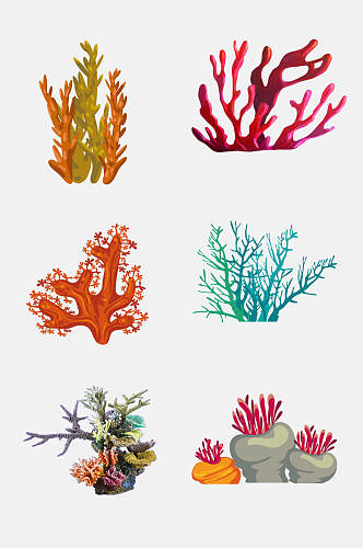 时尚卡通珊瑚免抠素材