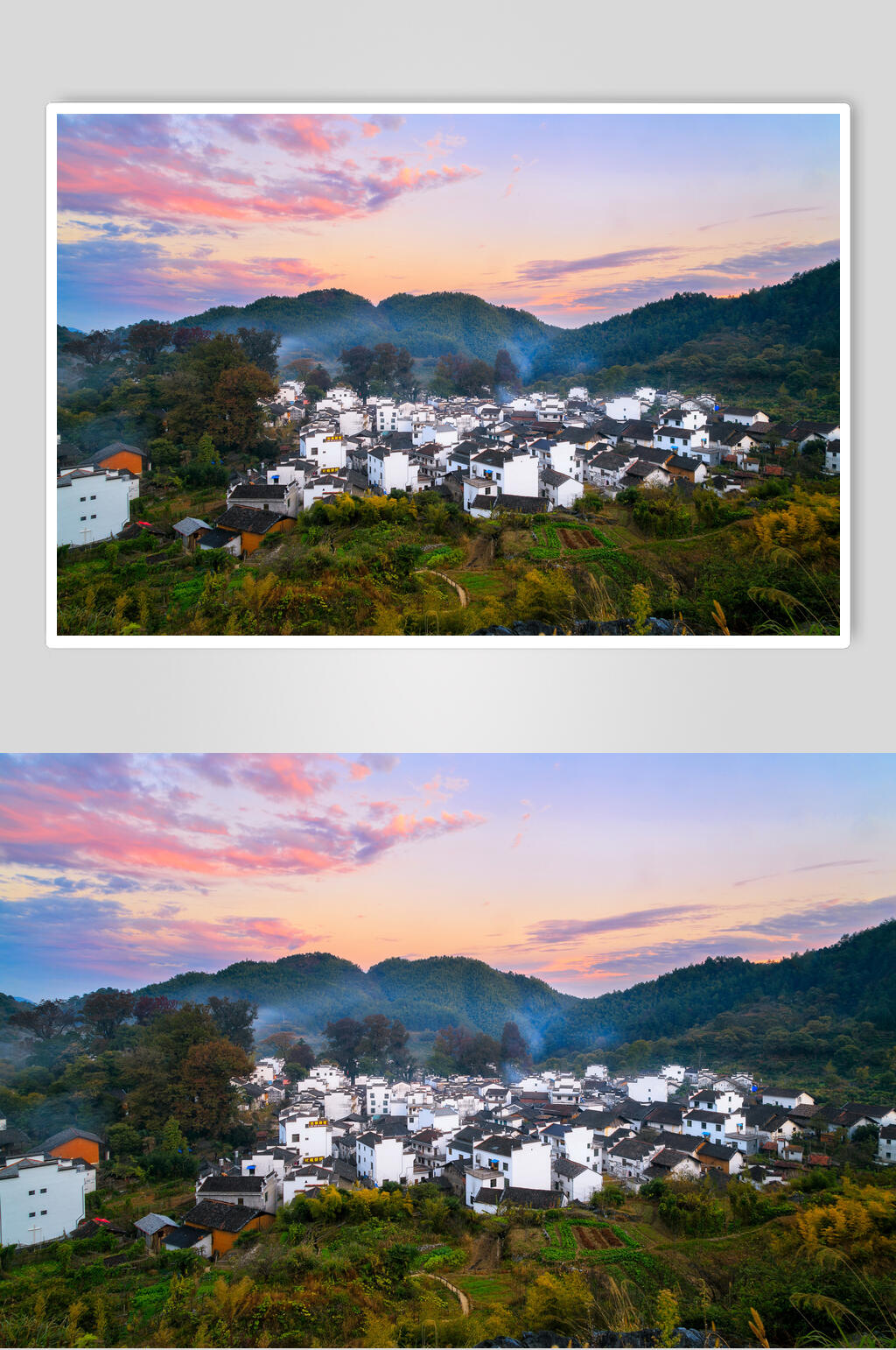 清新古镇婺源油菜花图片素材
