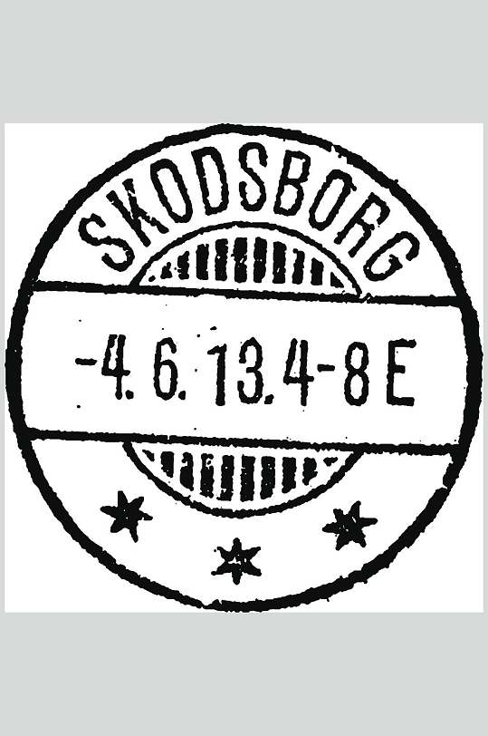 极简时间邮戳印章矢量素材