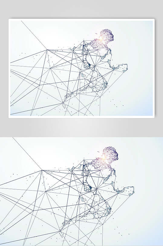 动感科幻风线条运动人物矢量素材