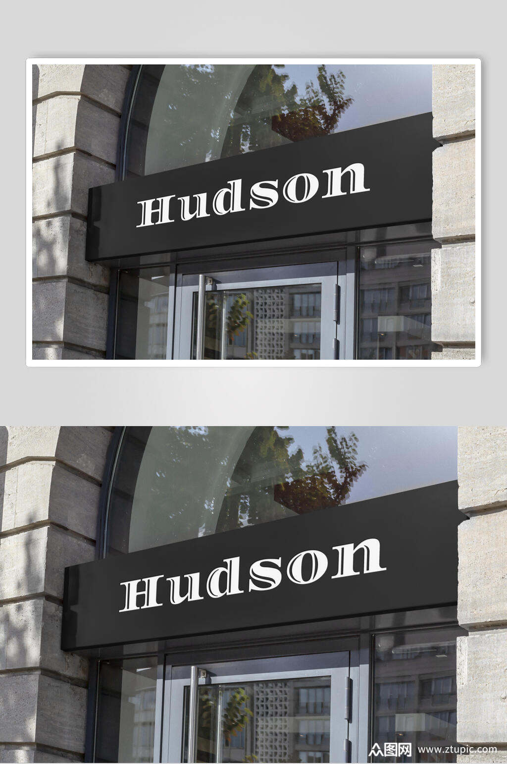 黑色英文店铺招牌样机模板下载-编号4099690-众图网