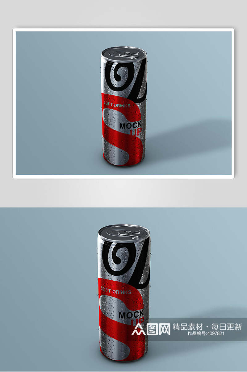 一个可乐饮料罐包装样机素材