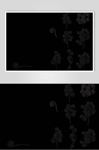 简约黑色动物花卉纹样矢量素材