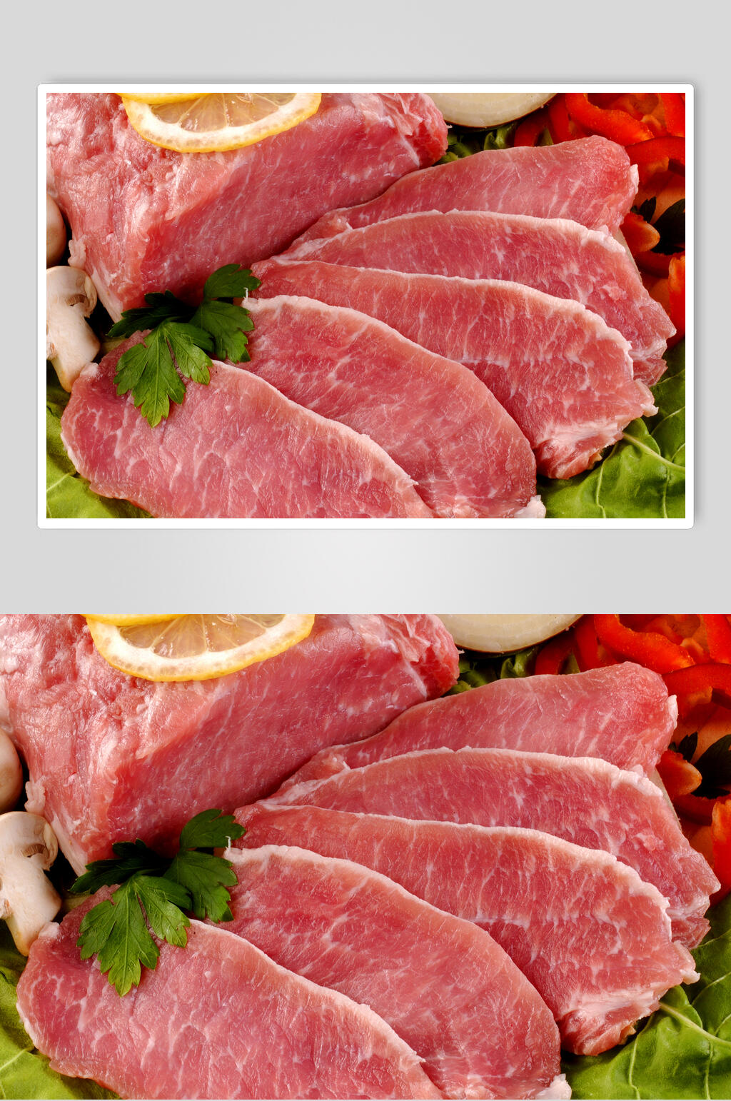 柠檬猪肉肉类食品摄影图素材