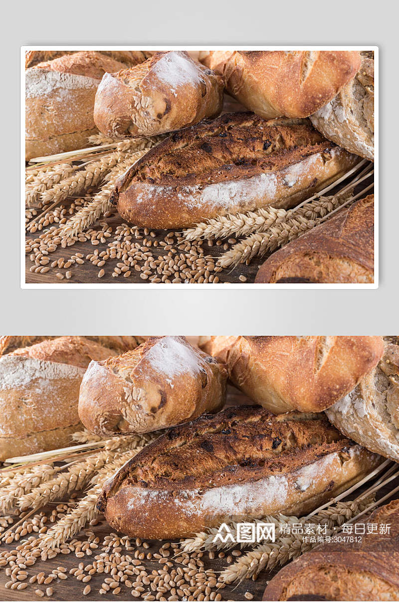 大气全麦面包食品图片素材
