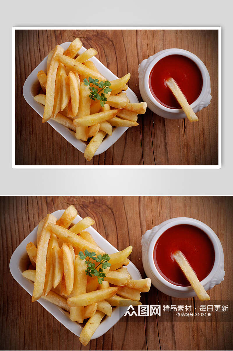 番茄酱美食薯条汉堡食物图片素材