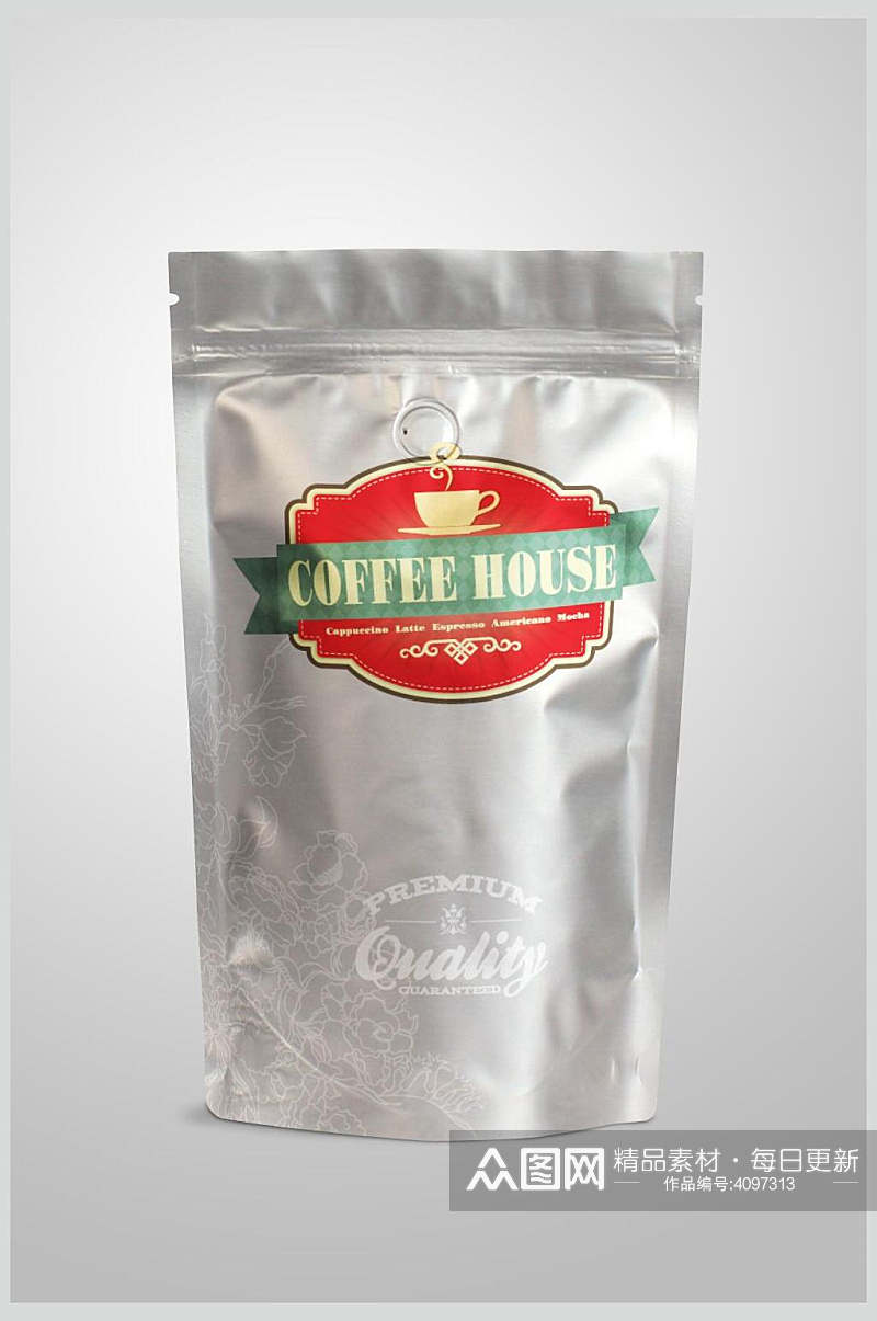 咖啡粮食包装袋样机素材