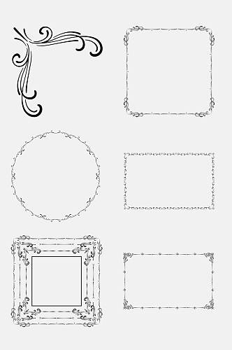 欧式简约几何线条装饰边框免抠素材
