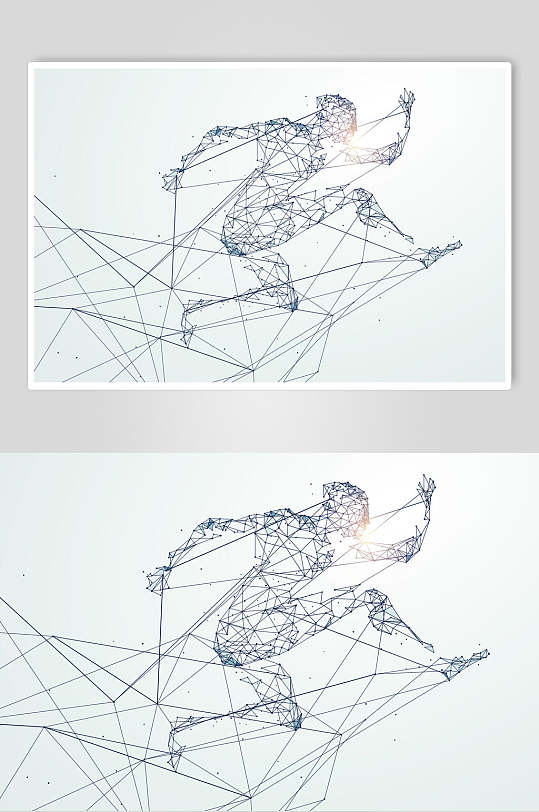 科幻动感线条运动人物矢量素材