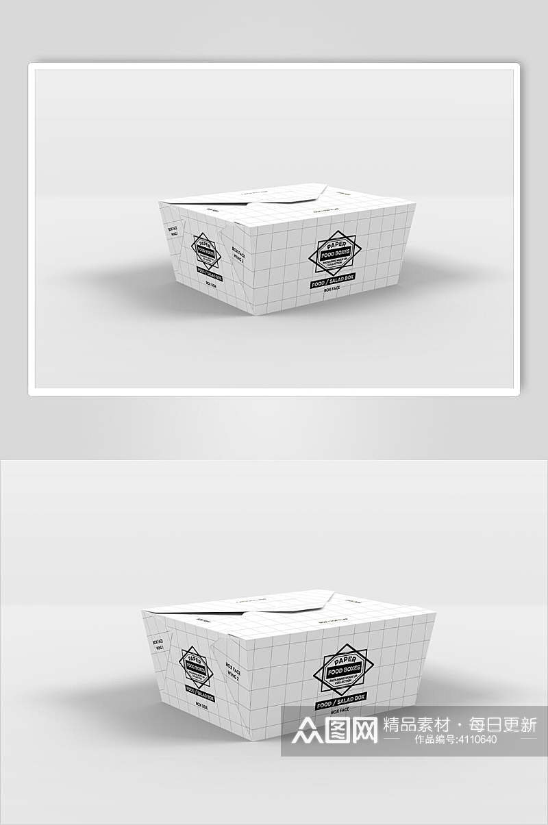 简约线条盒子白色食品零食包装样机素材