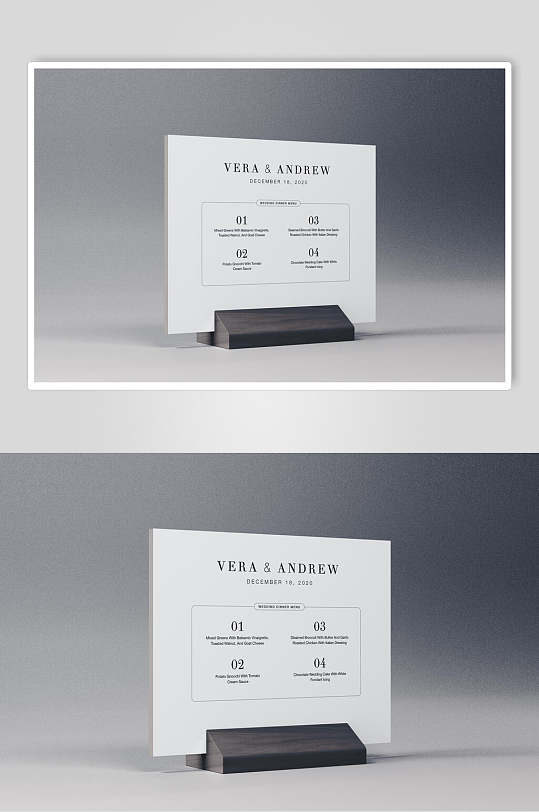 餐厅台卡餐饮店桌卡样机