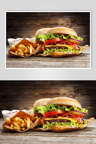 薯条汉堡食物高清图片