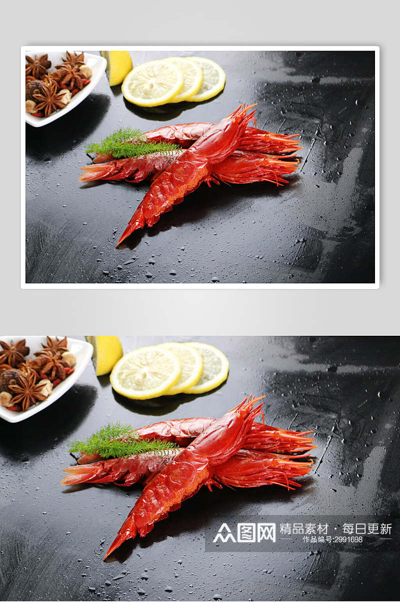 精品美味海鲜基围虾摄影图素材