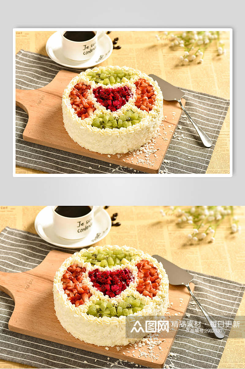 美味水果生日蛋糕摄影图素材