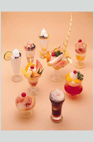 创意冰饮果汁饮料摄影图