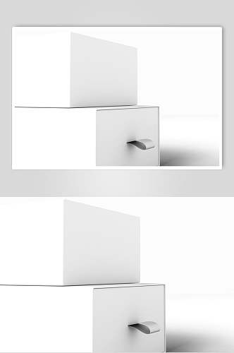堆叠阴影立体方形白色背景盒子样机