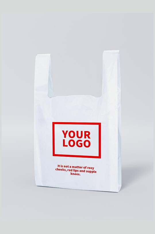 英文字母长方形手提塑料袋包装样机