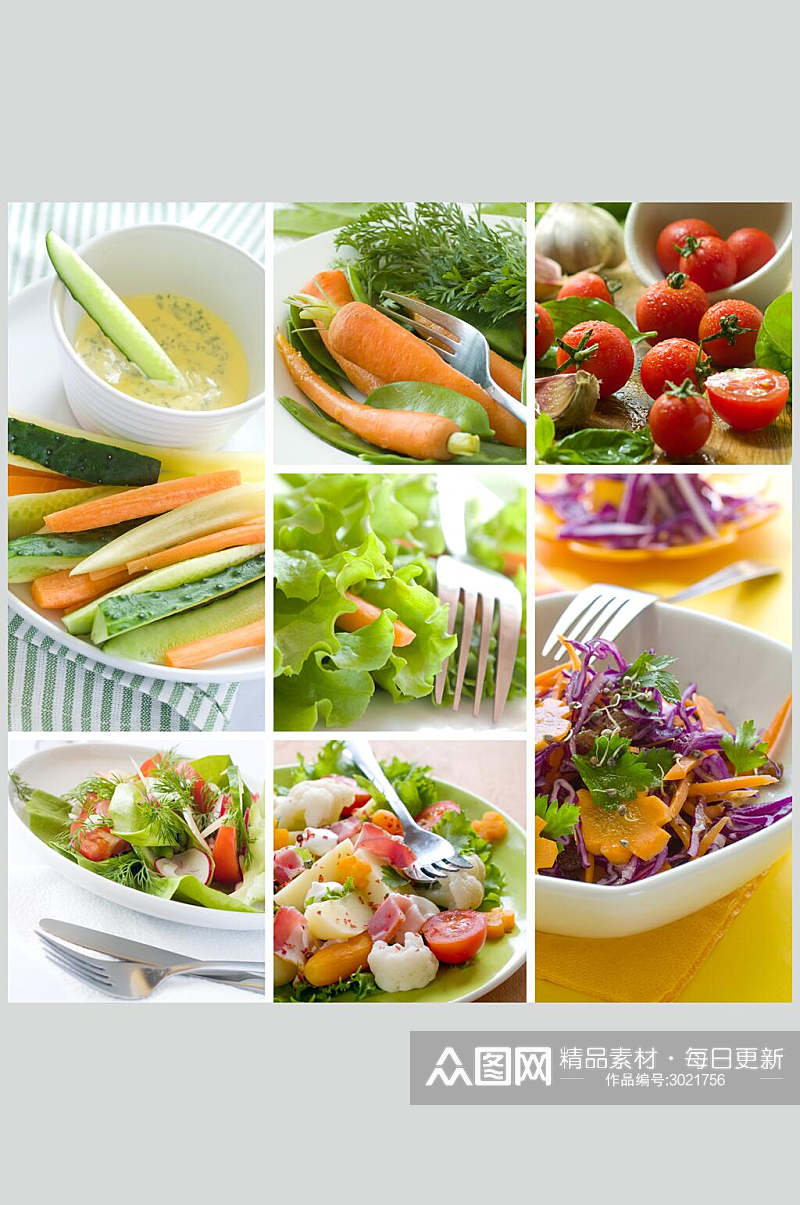 健康沙拉蔬菜水果食物高清图片素材