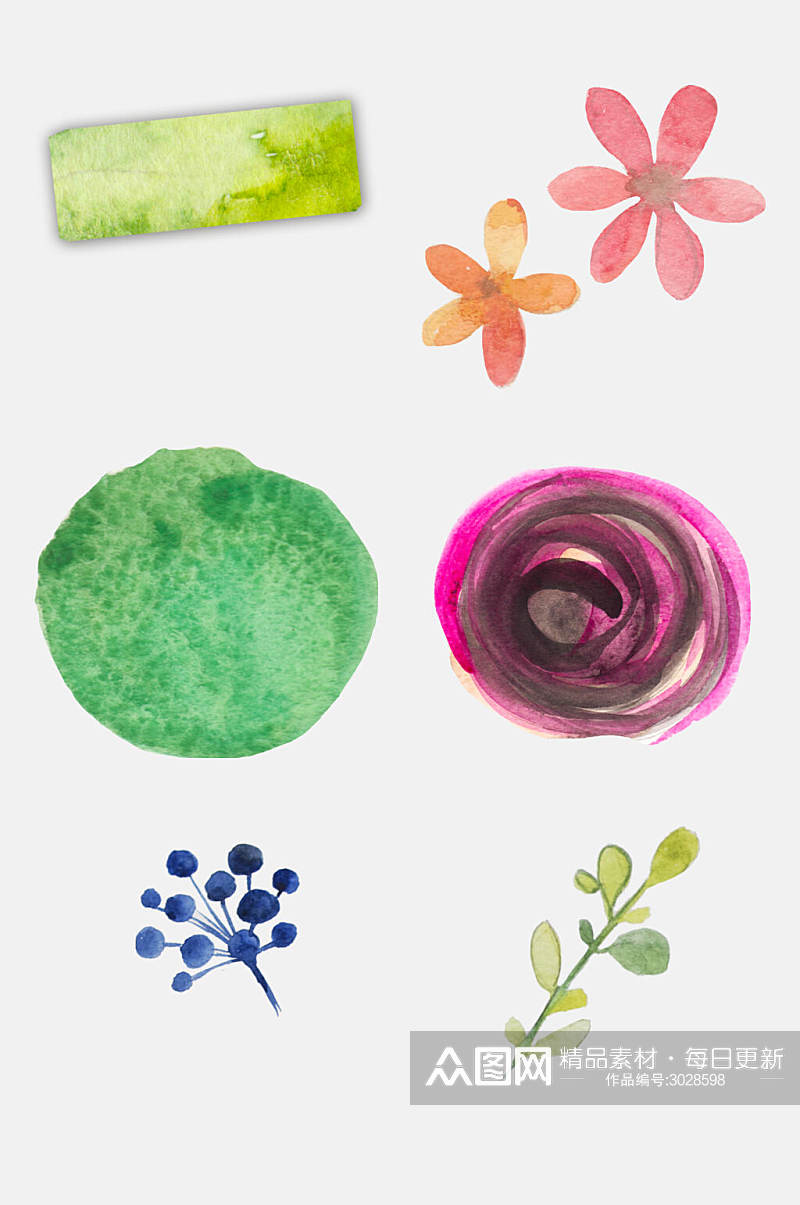 花朵花朵水彩纹样免抠设计素材素材