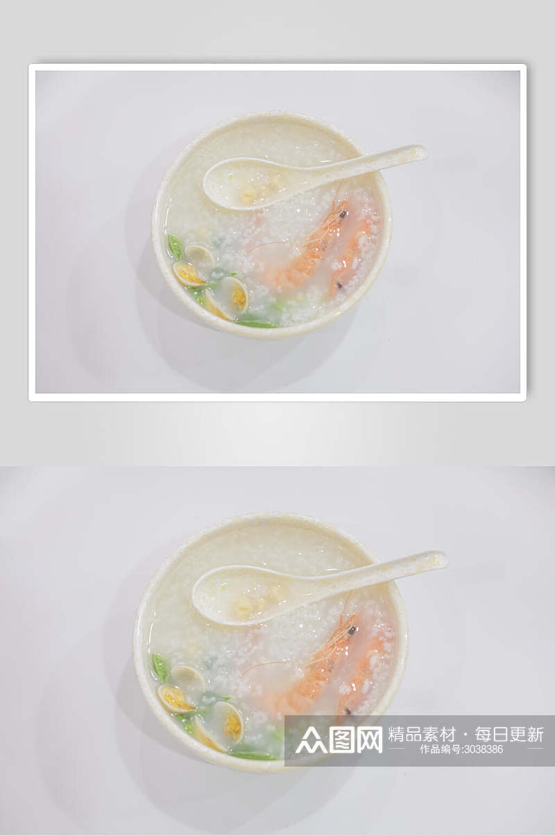招牌虾粥店食物摄影图素材