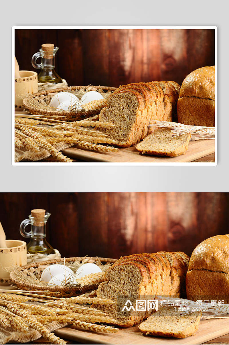 营养全麦面包食物高清图片素材