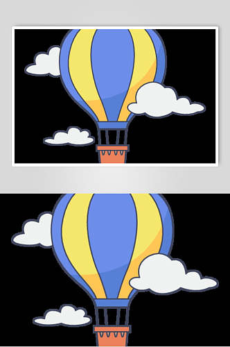 人物场景热气球插画矢量素材