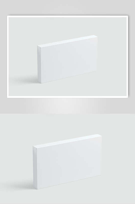 立体长方形纯白背景墙纸盒样机素材