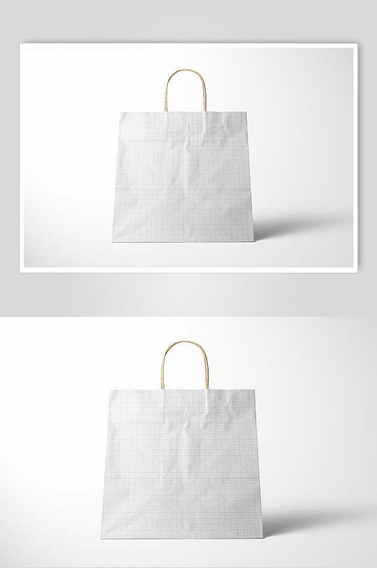 皱纹阴影麻绳简约手提袋购物袋样机-众图网