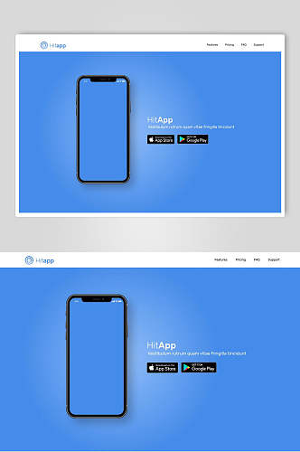 蓝色手机科技商务网页设计素材