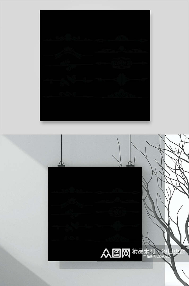 黑色简约线条装饰边框矢量素材素材