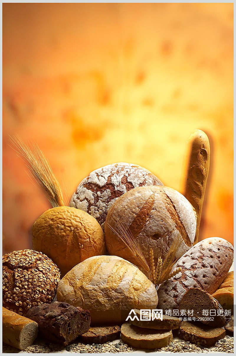 招牌全麦面包食品图片素材