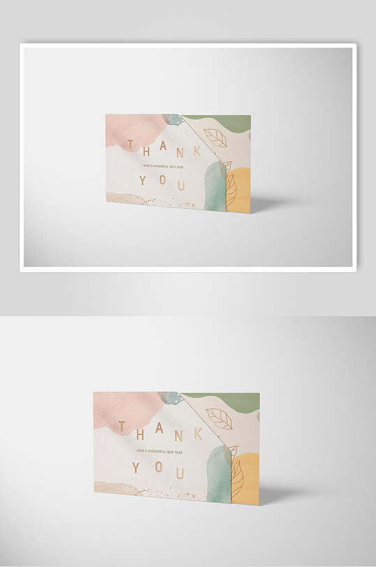 文艺水彩风时尚纸制邀请函请柬卡片样机