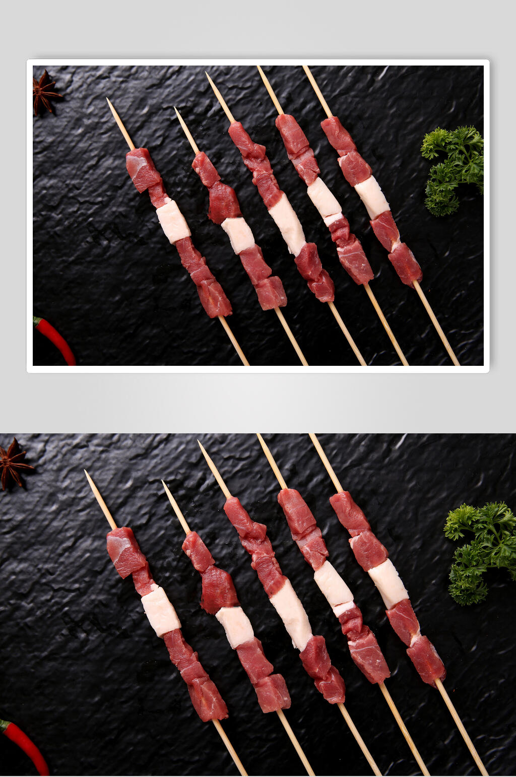 烤肉串生肉串摄影图素材