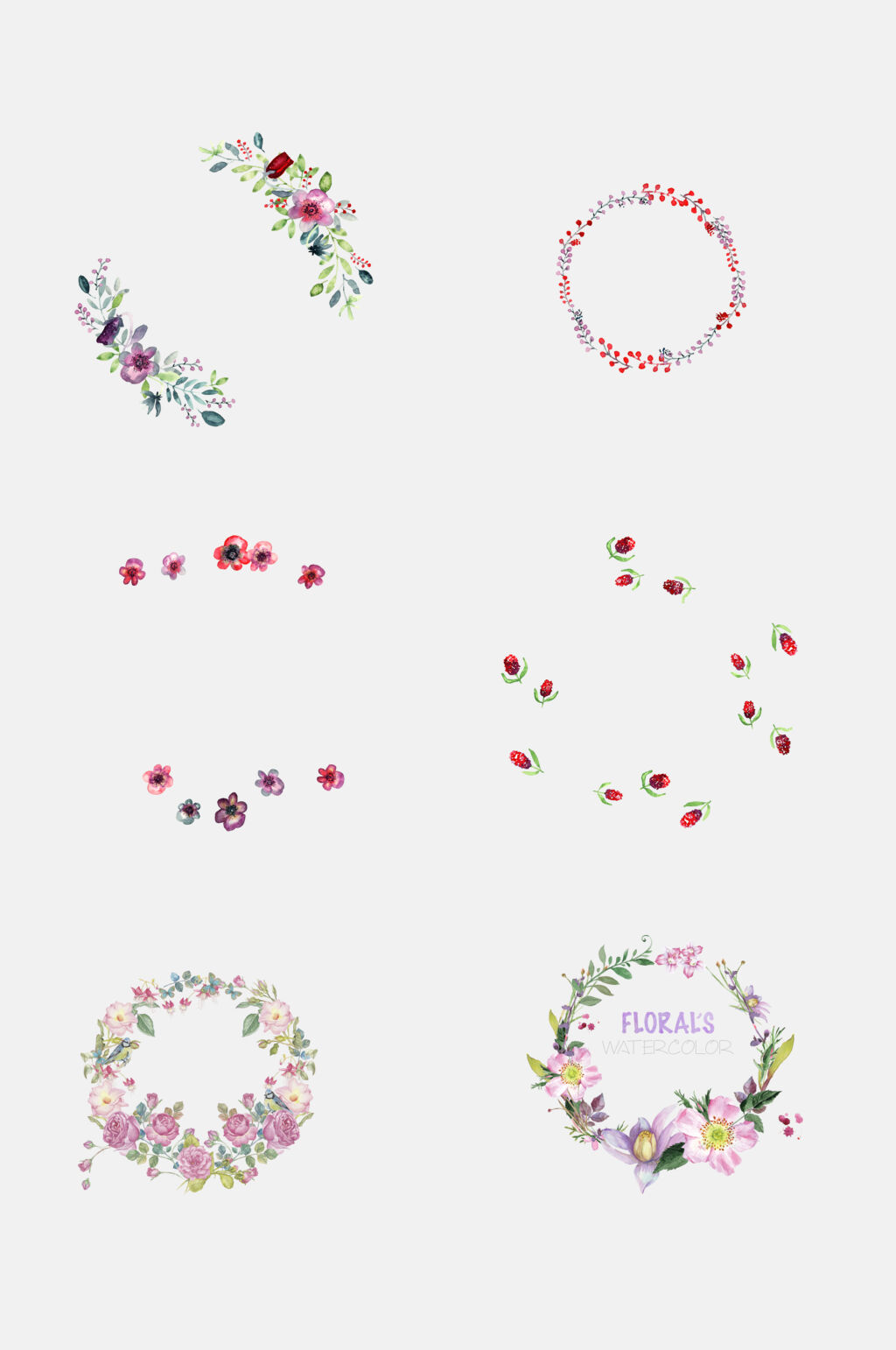 简洁鲜花花环桂冠免抠设计素材素材