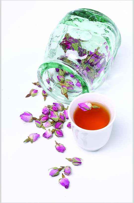 精粹轻尚玫瑰花茶摄影图