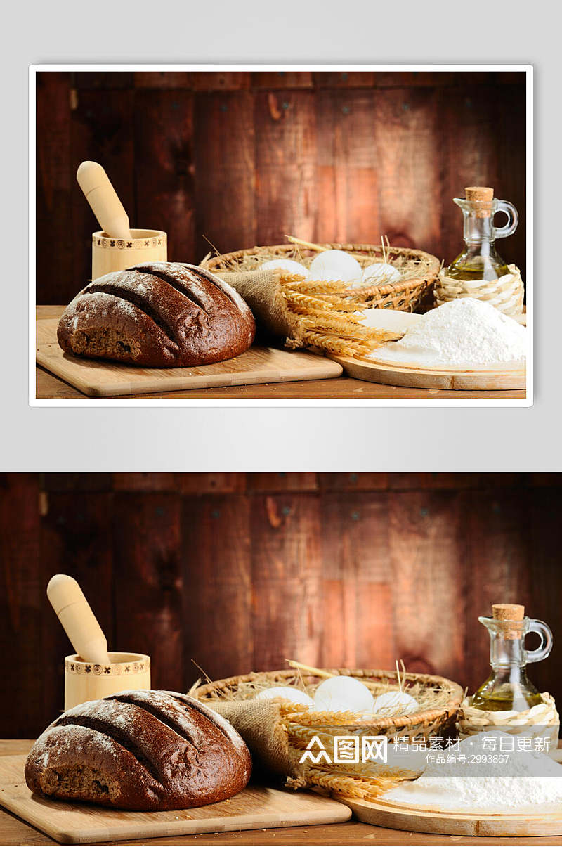 飘香美味全麦面包食品图片素材