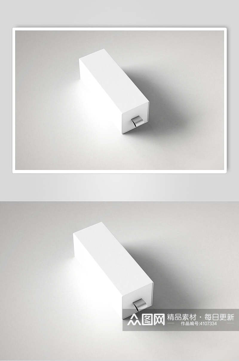 立体方形阴影灰白色背景墙盒子样机素材