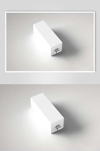 立体方形阴影灰白色背景墙盒子样机