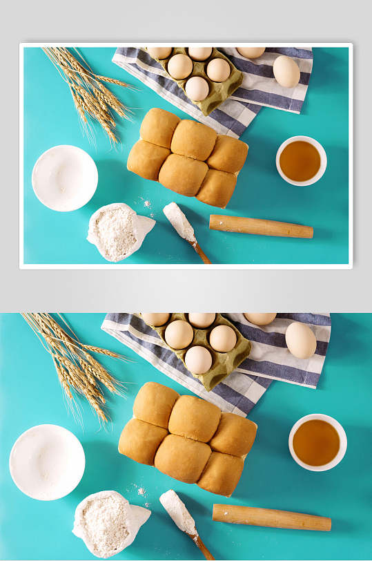 清新美味烘焙面包摄影图片