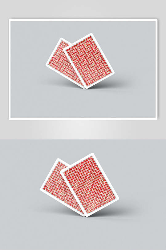 花纹长方形阴影灰色扑克牌纸牌样机-众图网