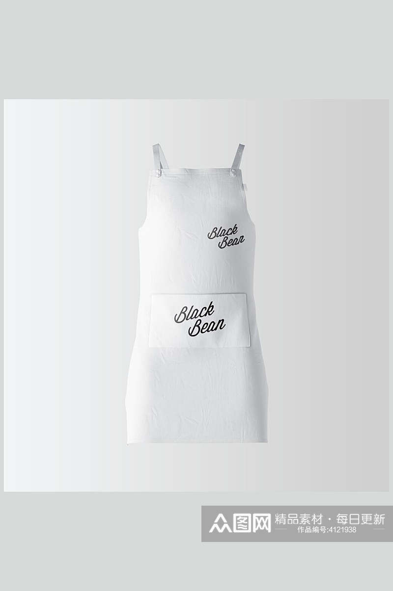 英文字母口袋设计灰色厨房围裙样机素材