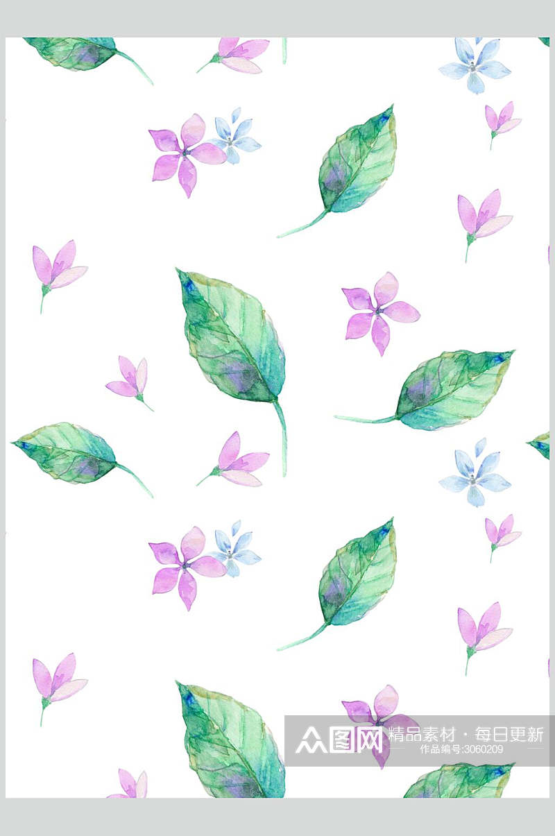 清新紫色花卉植物矢量素材素材