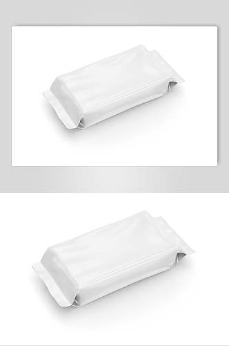 膨化袋阴影个性白色湿纸巾包装样机
